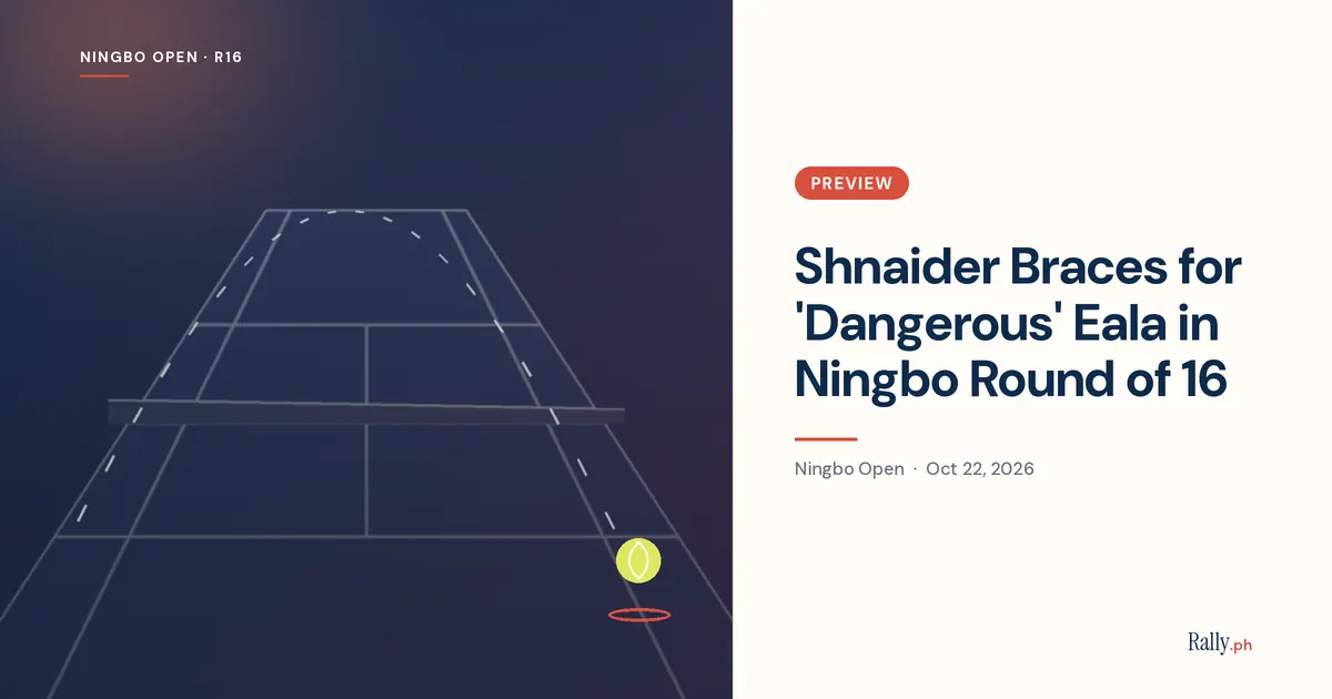 Shnaider Braces for 'Dangerous' Eala in Ningbo Round of 16
